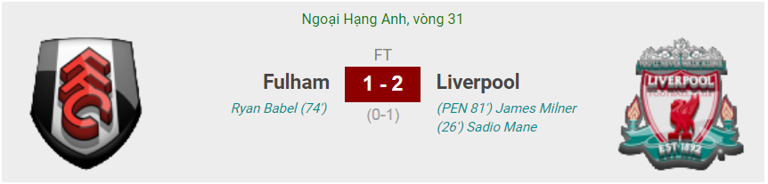 (Video) kết quả trận đấu Fulham 1 - 2 liverpool (17/3): Chiến thắng nhọc nhằn của Liverpool 1